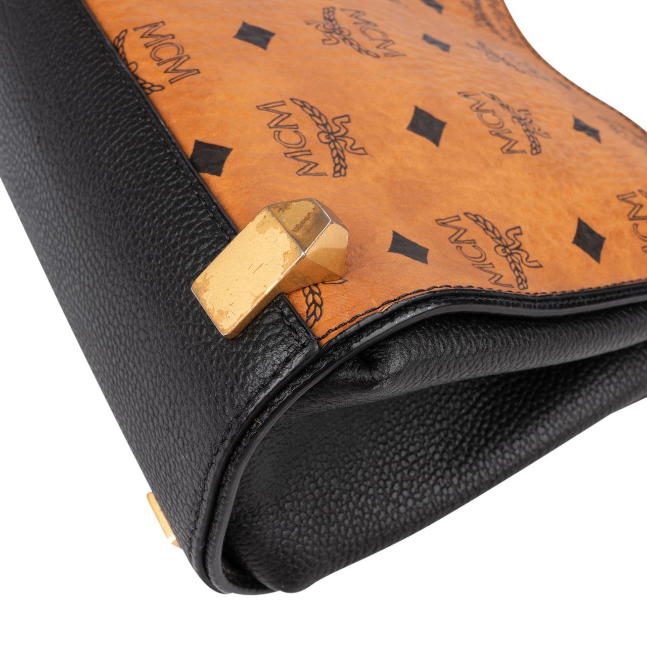 MCM Monogram Visetos Aren Top Handle Mini Handbag Bruin