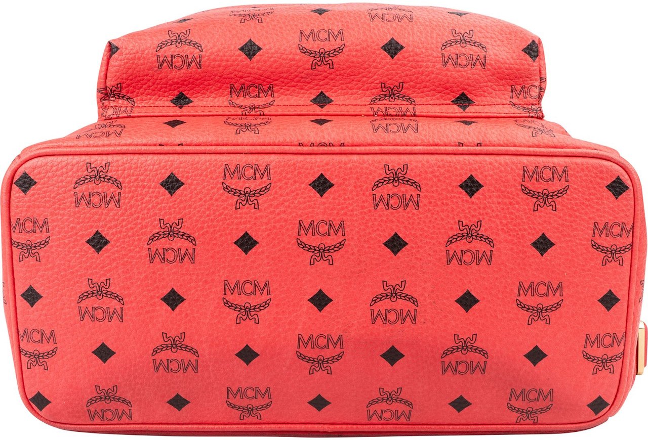 MCM Monogram Visetos Stark Side Studs Backpack Rood