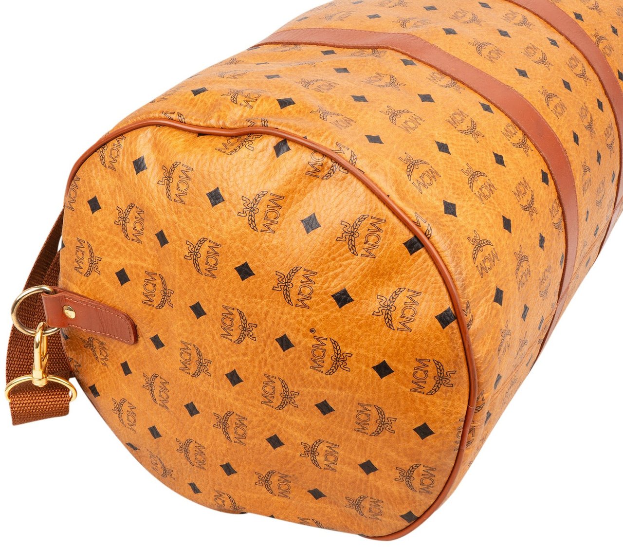 MCM Monogram Visetos Boston 50 Travel Bag Bruin