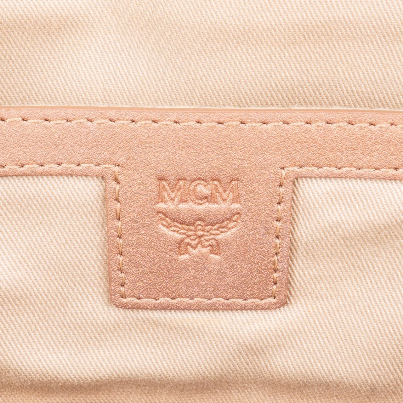 MCM Monogram Metallic Visetos Small Stark 2 in 1 Backpack Roze