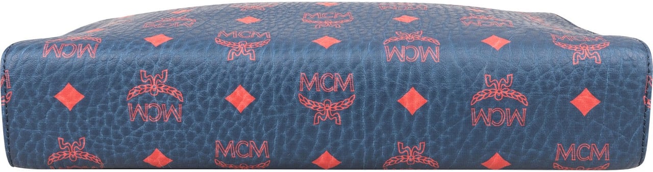 MCM Monogram Visetos Bicolor Clutch Blauw