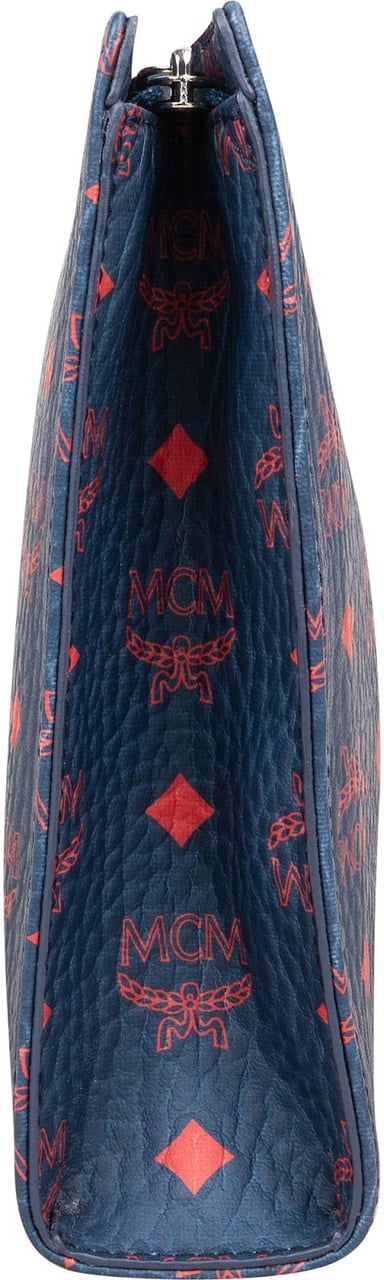 MCM Monogram Visetos Bicolor Clutch Blauw