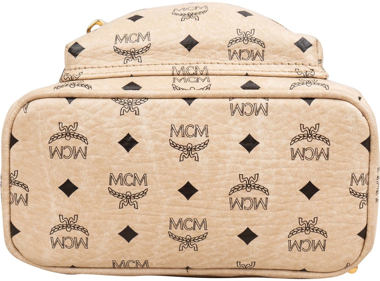 MCM Monogram Visetos Stark Mini Backpack Beige