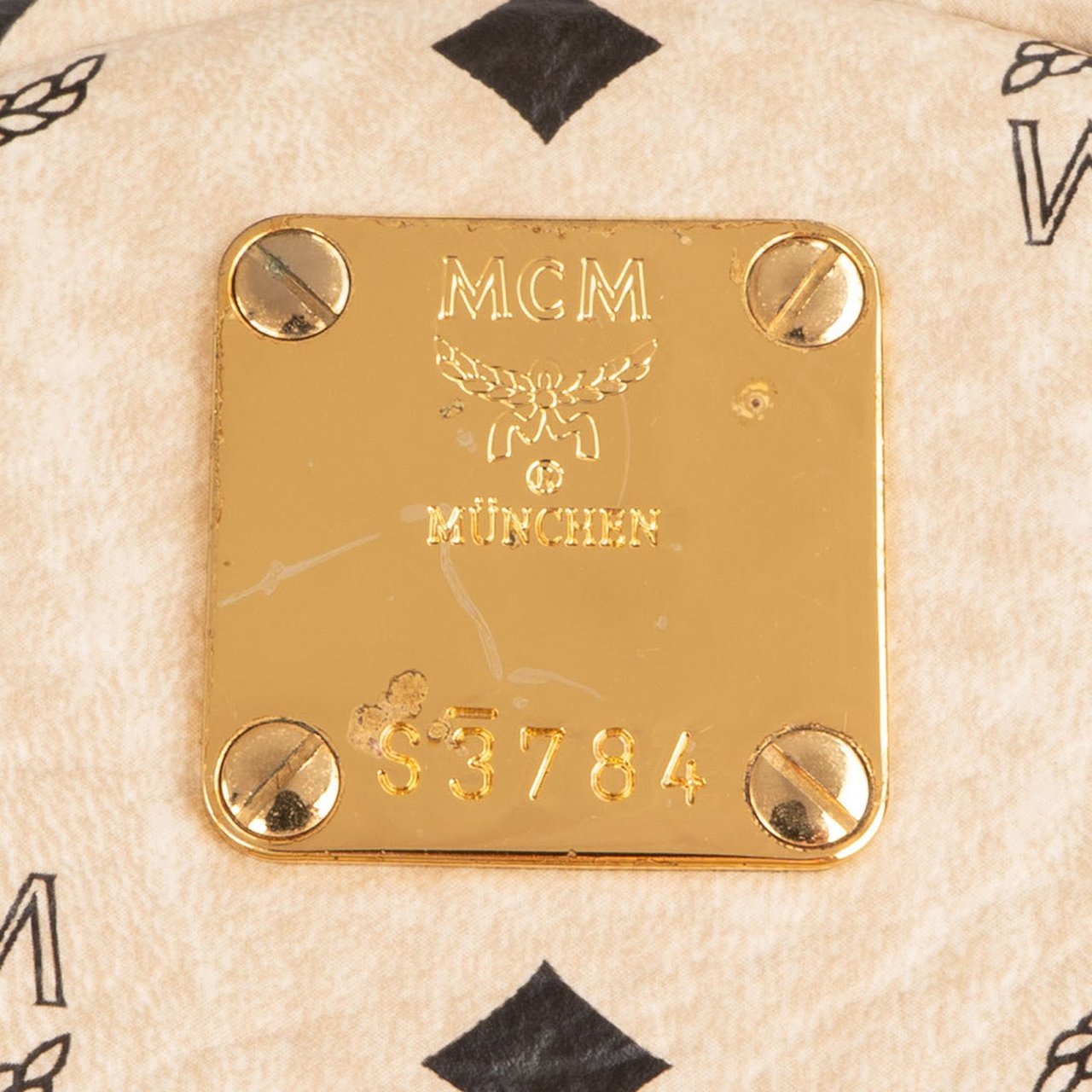 MCM Monogram Visetos Stark Mini Backpack Beige