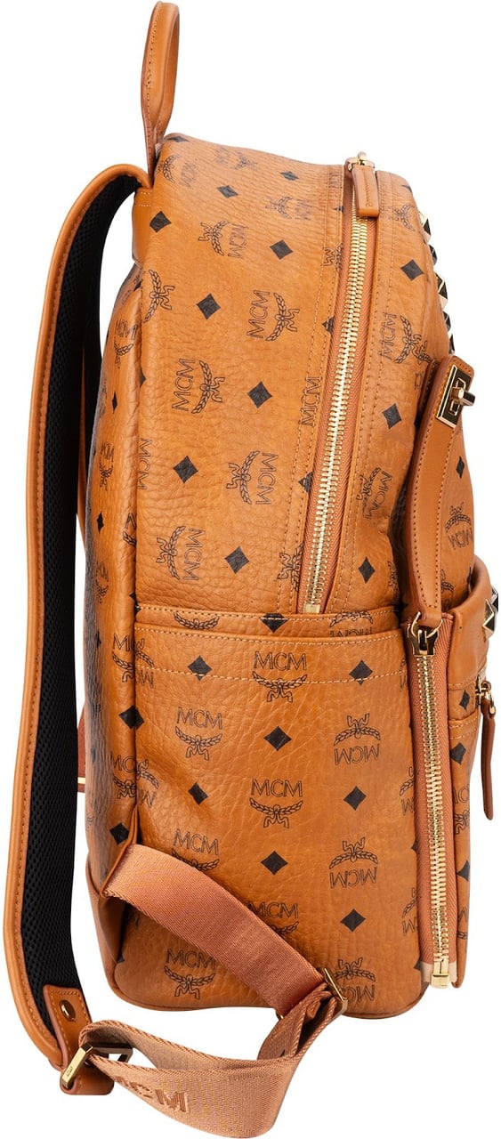 MCM Visetos Monogram Stark Side Studs 2 in 1 Backpack Bruin