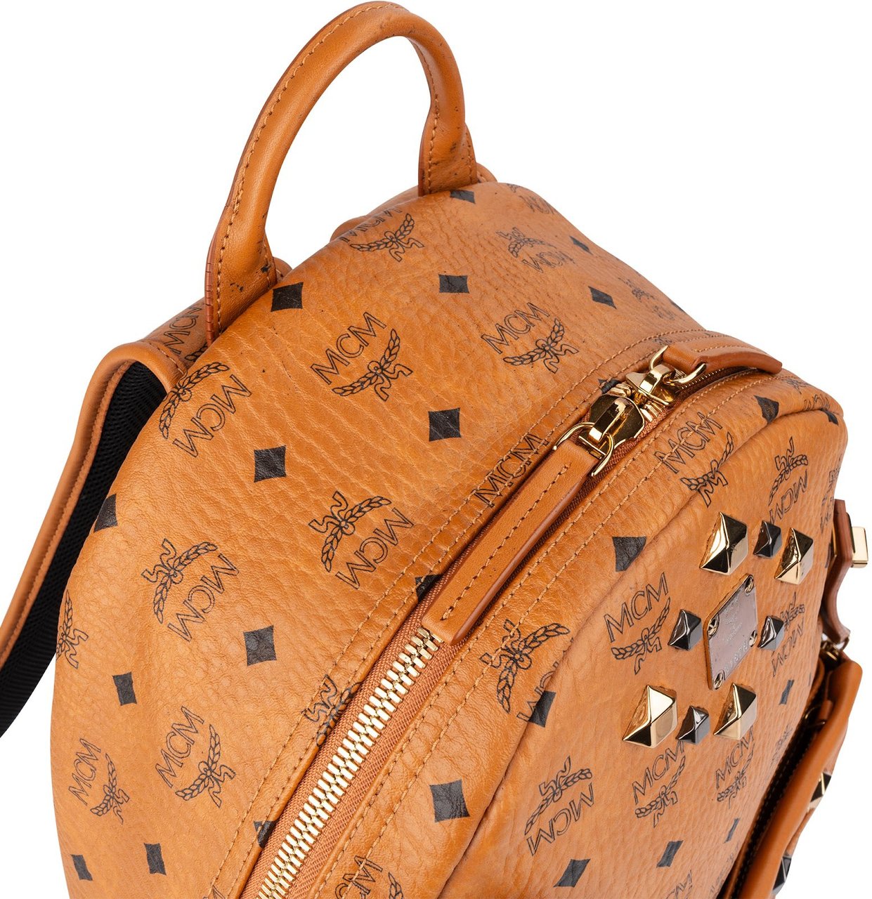 MCM Visetos Monogram Stark Side Studs 2 in 1 Backpack Bruin