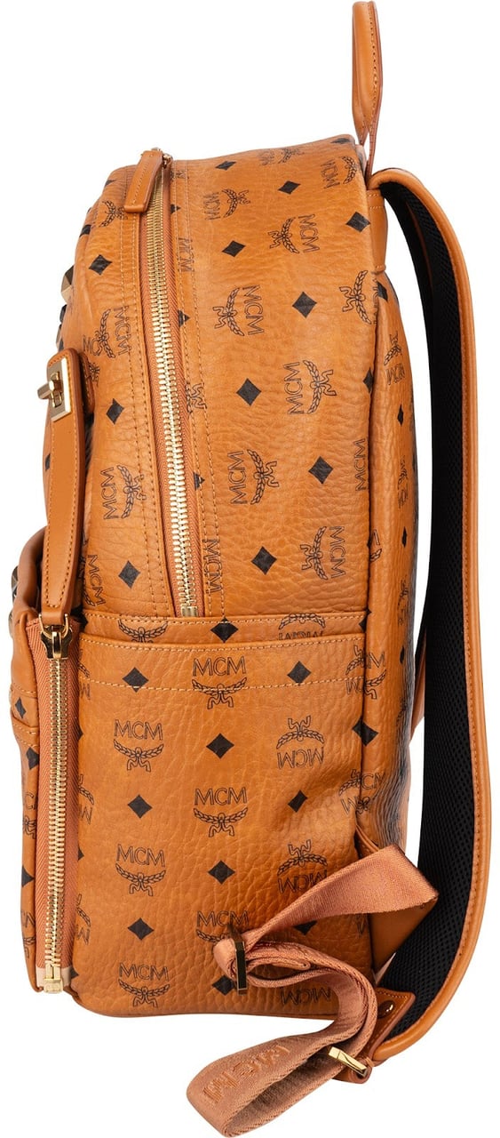 MCM Visetos Monogram Stark Side Studs 2 in 1 Backpack Bruin