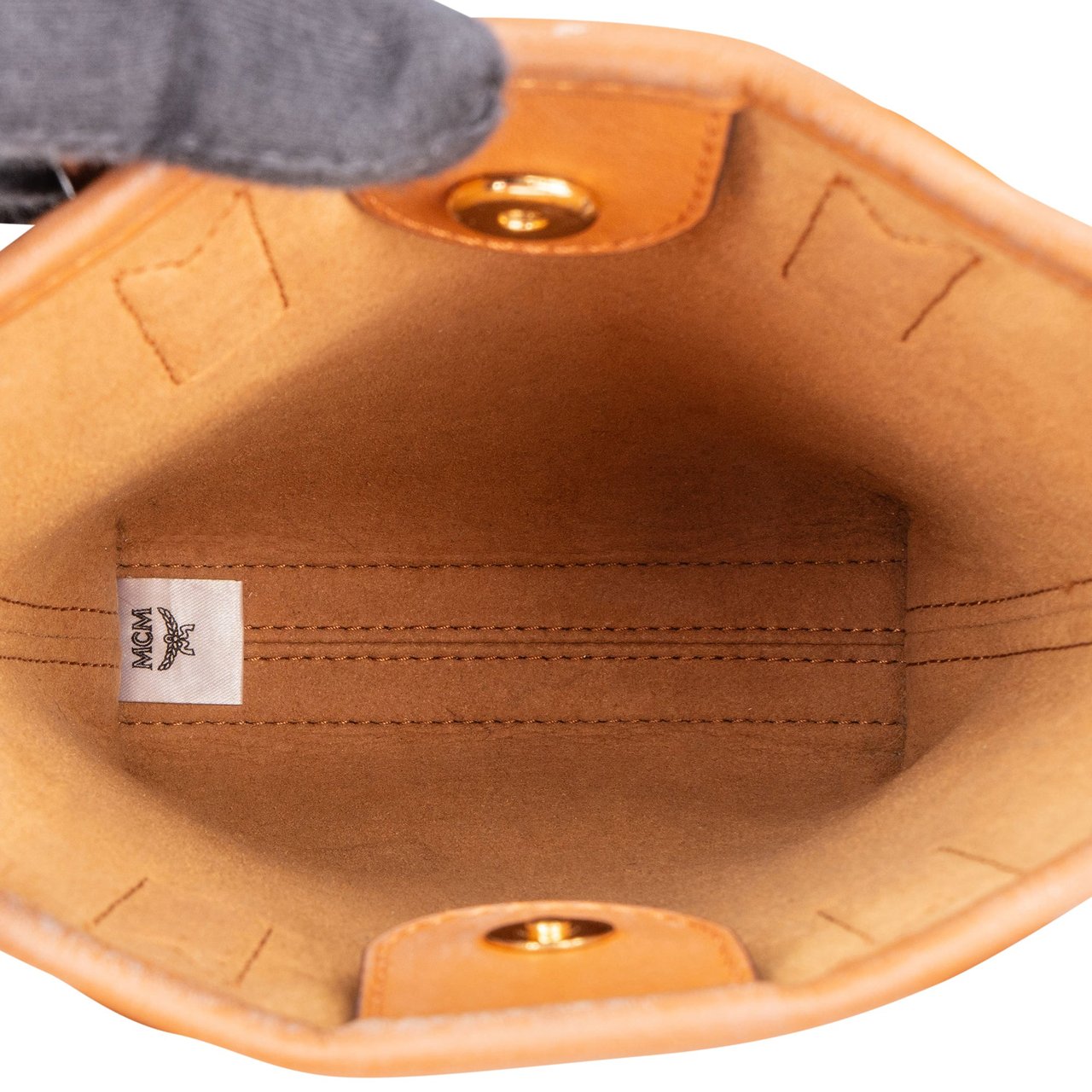 MCM Visetos Monogram Aren Mini Handbag Bruin