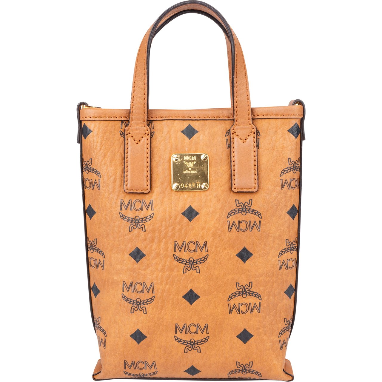 MCM MCM Visetos Monogram Aren Mini Handbag Bruin