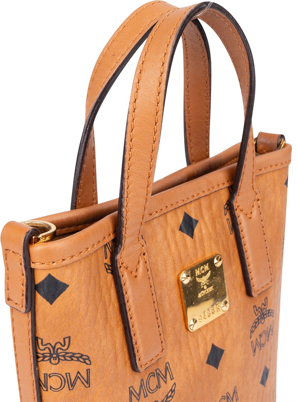 MCM Visetos Monogram Aren Mini Handbag Bruin