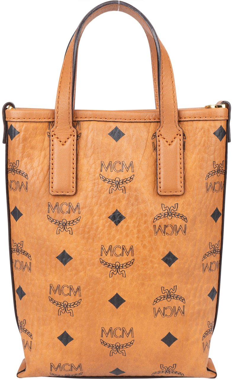 MCM Visetos Monogram Aren Mini Handbag Bruin