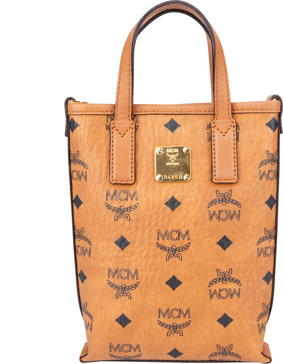 MCM Visetos Monogram Aren Mini Handbag Bruin