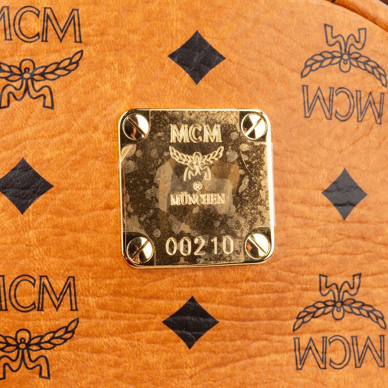 MCM Monogram Visetos Stark Studded Backpack Bruin