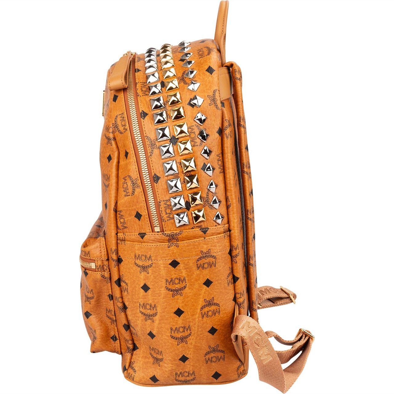 MCM Monogram Visetos Stark Studded Backpack Bruin