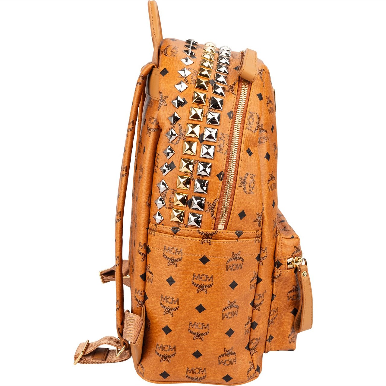 MCM Monogram Visetos Stark Studded Backpack Bruin