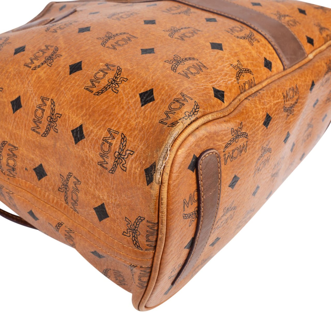 MCM Monogram Visetos Liz Reversible Shopper Shoulder Bag Bruin