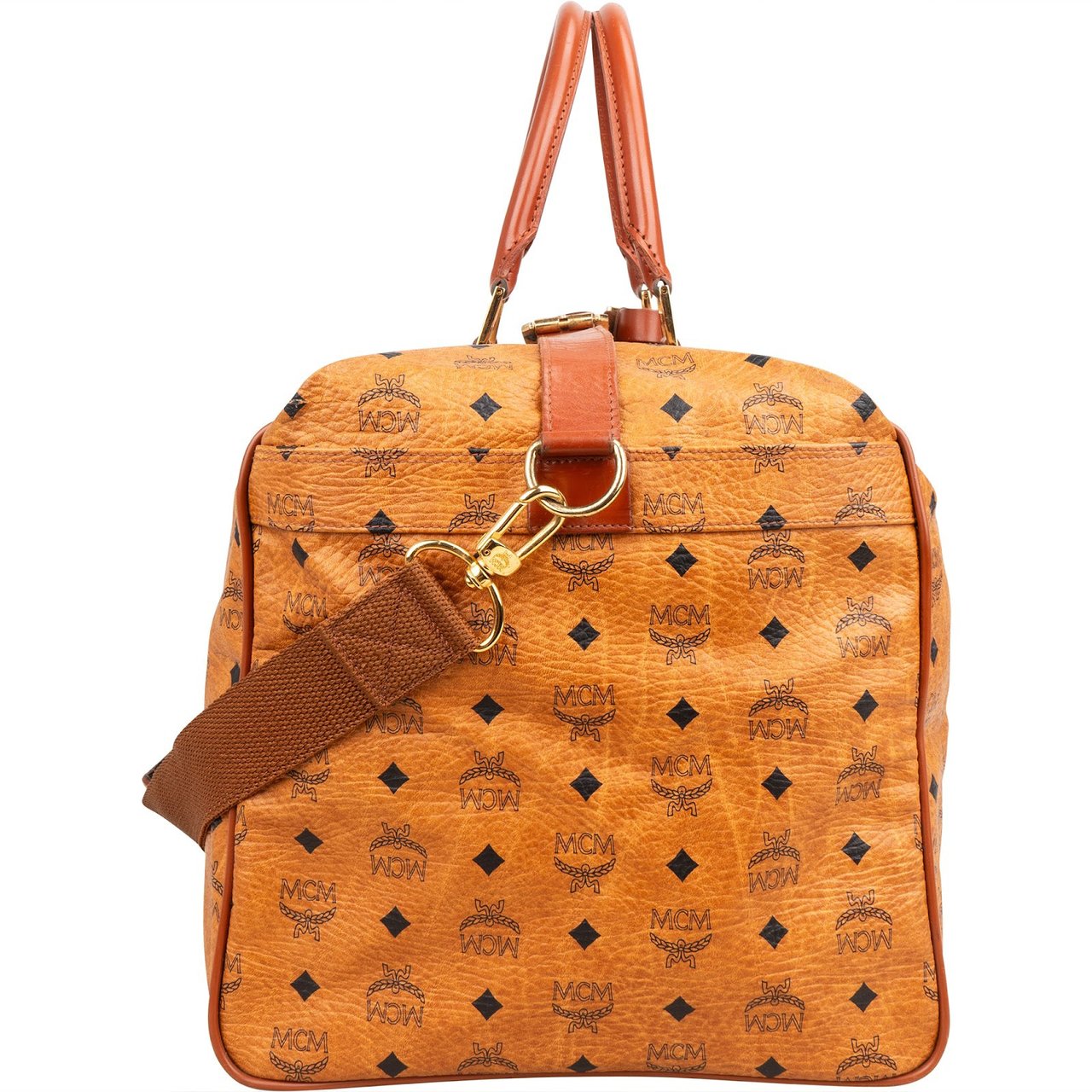 MCM Monogram Visetos Weekender Boston 55 Travel Bag Bruin
