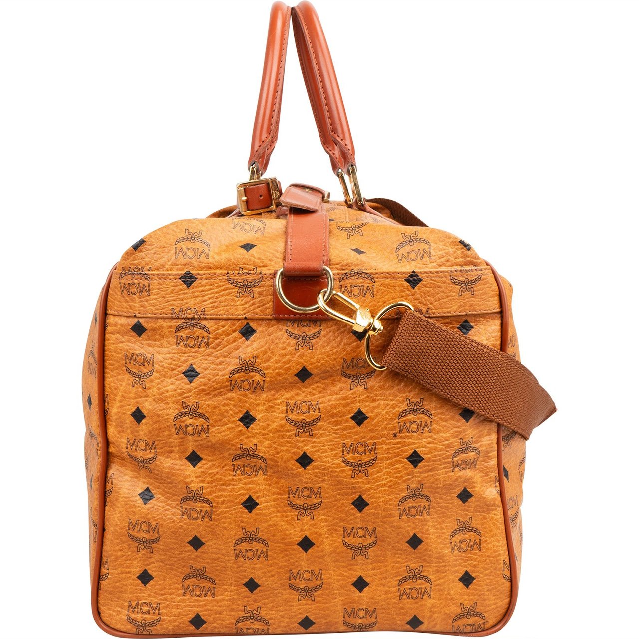 MCM Monogram Visetos Weekender Boston 55 Travel Bag Bruin