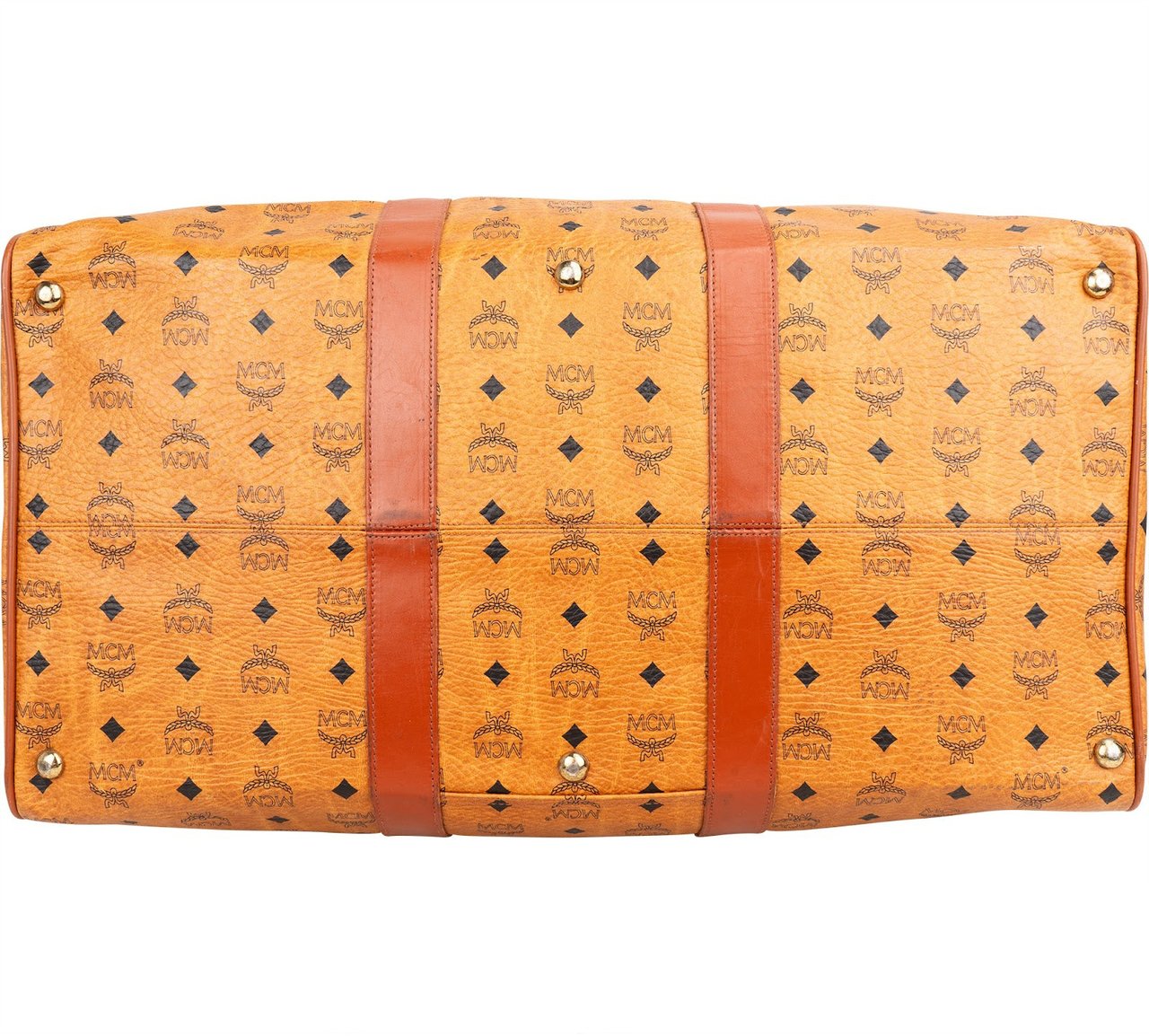 MCM Monogram Visetos Weekender Boston 55 Travel Bag Bruin