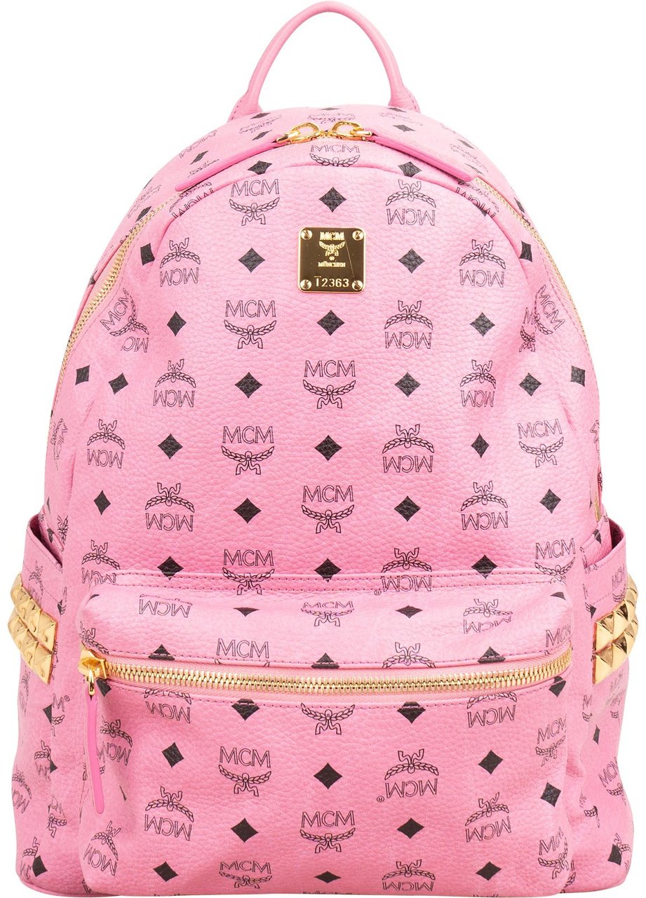 MCM Monogram Visetos Stark Side Studs Backpack Roze