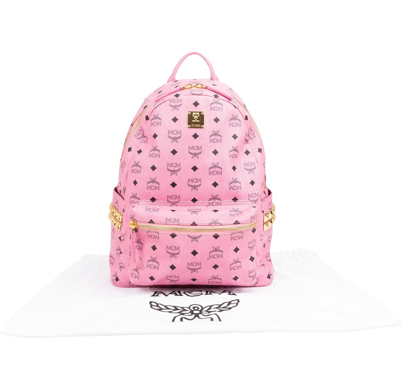 MCM Monogram Visetos Stark Side Studs Backpack Roze