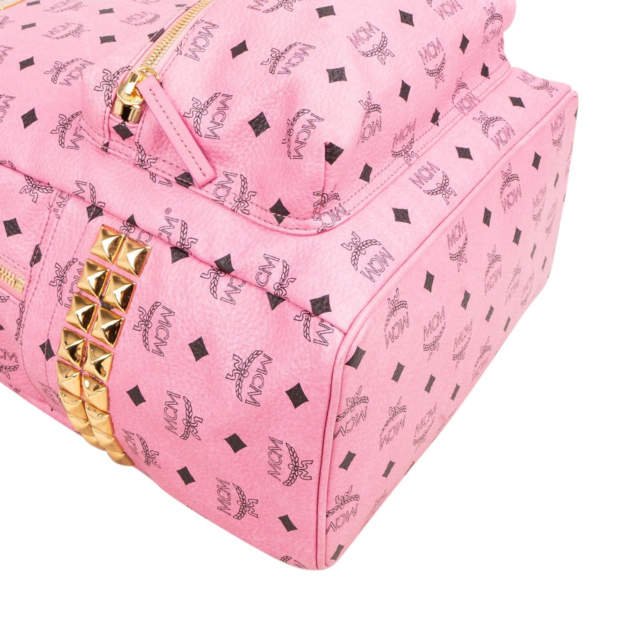 MCM Monogram Visetos Stark Side Studs Backpack Roze