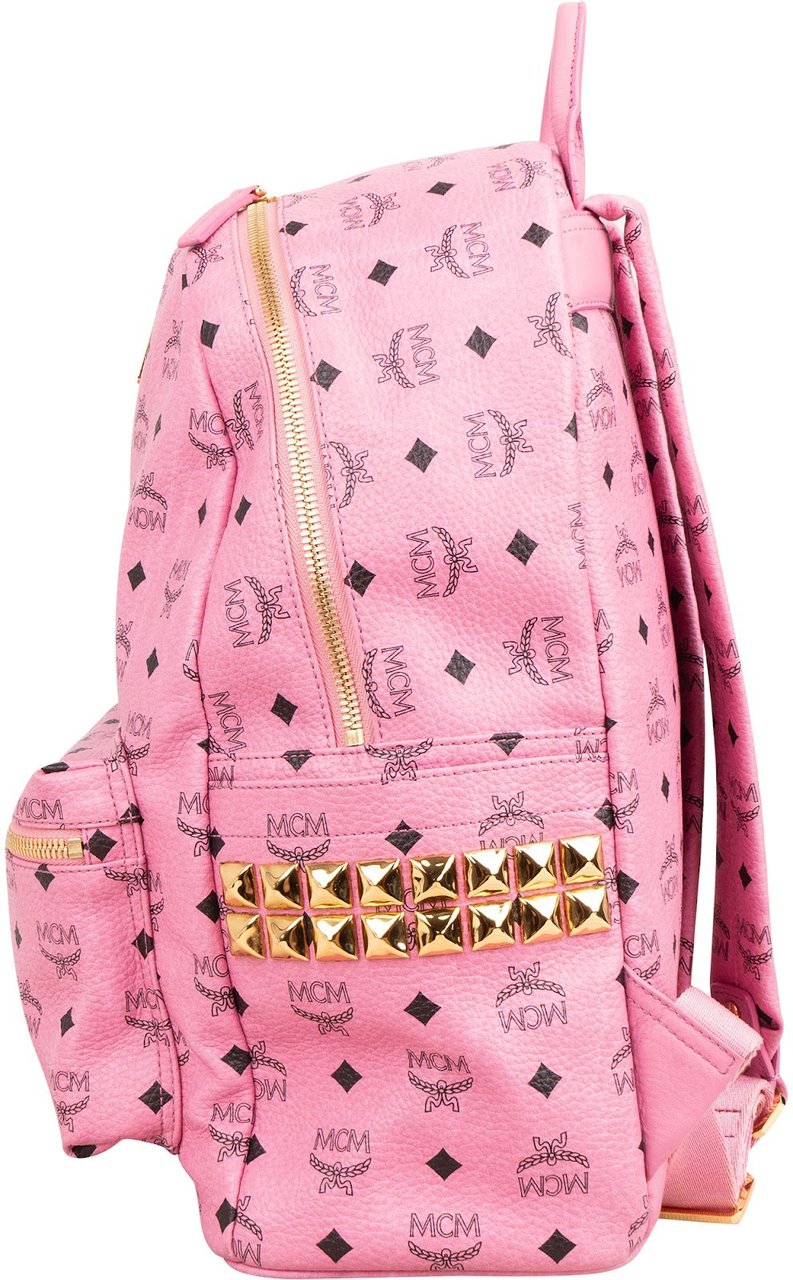 MCM Monogram Visetos Stark Side Studs Backpack Roze