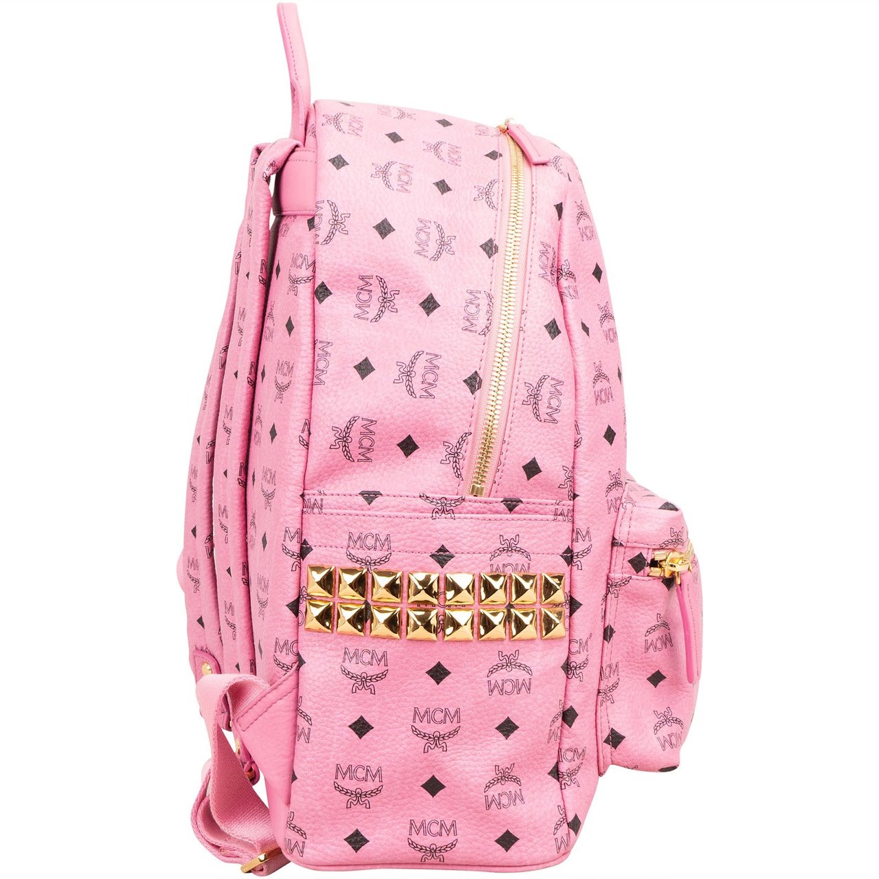 MCM Monogram Visetos Stark Side Studs Backpack Roze