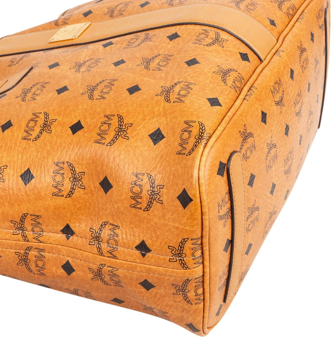 MCM Monogram Visetos Medium Liz Reversible Shopper Shoulder Bag Bruin