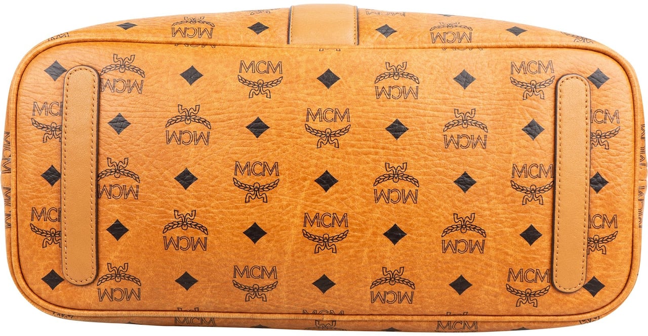 MCM Monogram Visetos Medium Liz Reversible Shopper Shoulder Bag Bruin