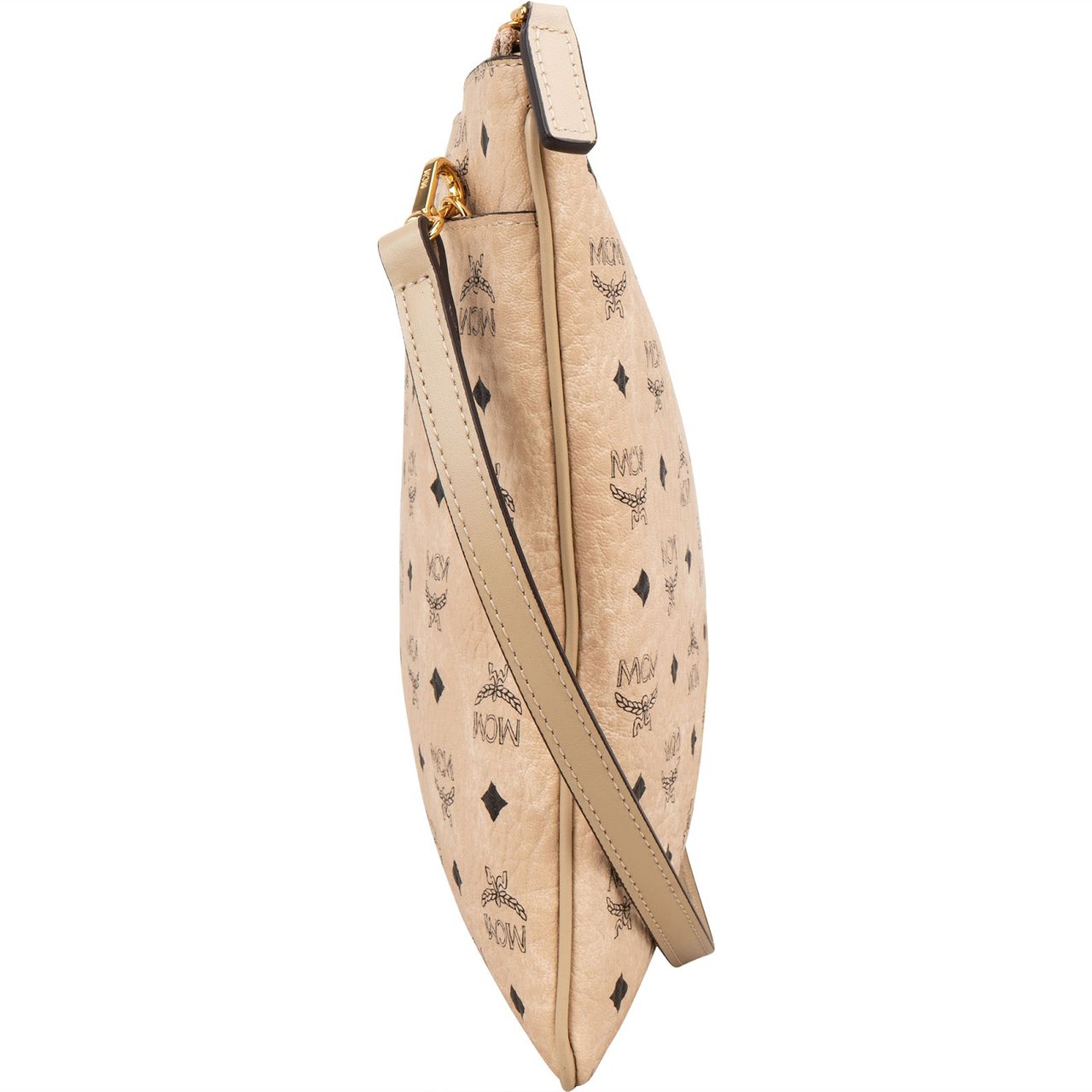 MCM Monogram Visetos Zoo Rabbit Pouch Crossbody Bag Beige