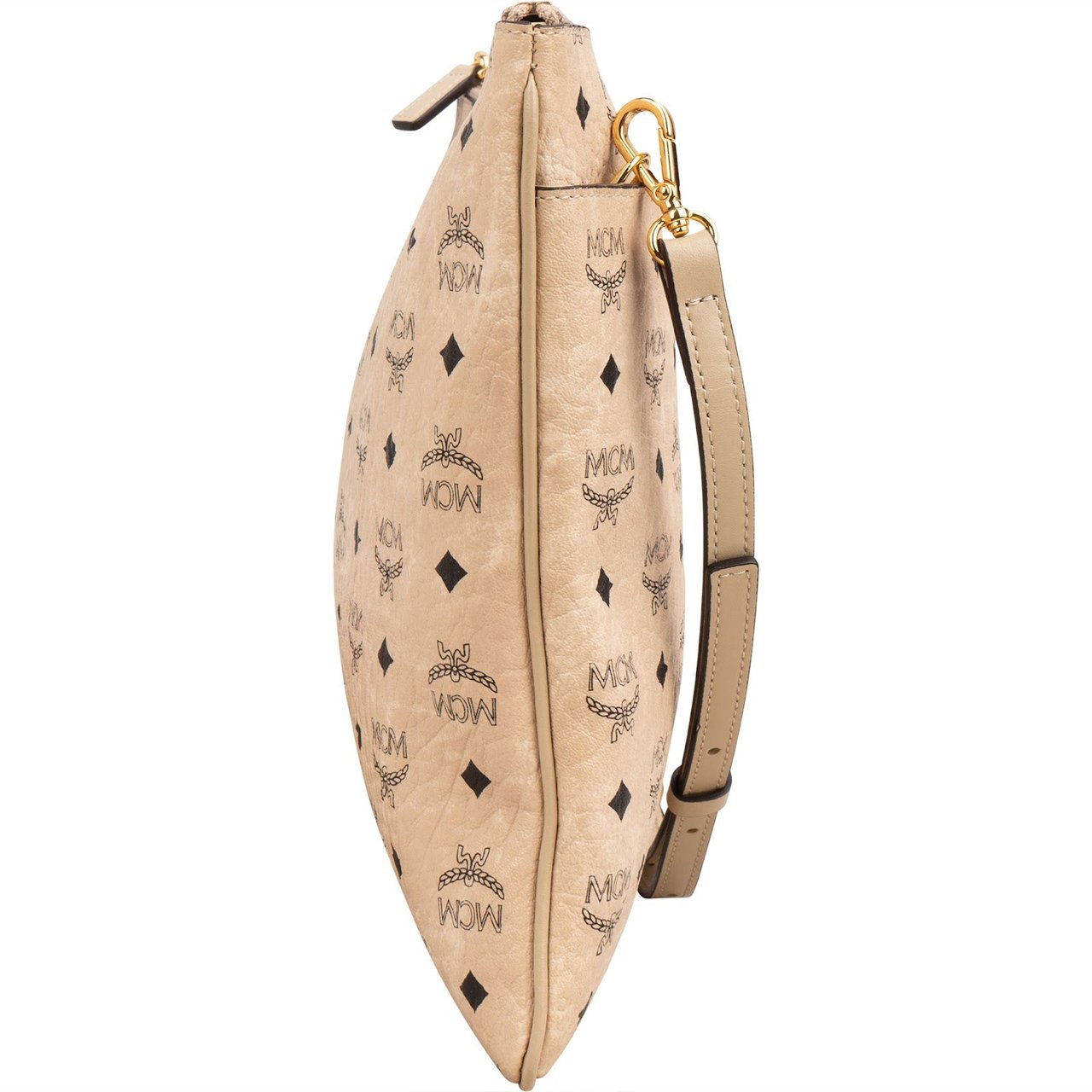 MCM Monogram Visetos Zoo Rabbit Pouch Crossbody Bag Beige
