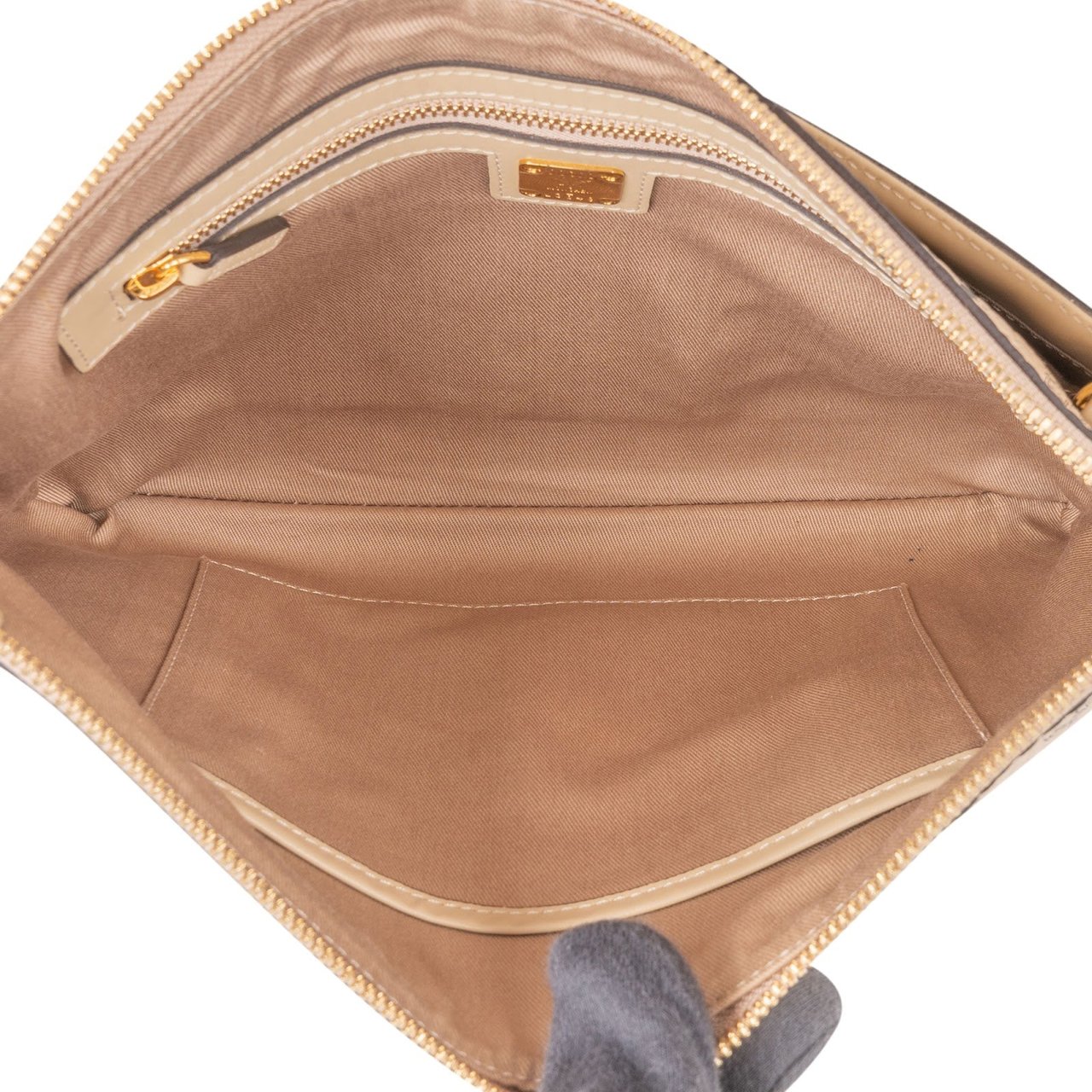 MCM Monogram Visetos Zoo Rabbit Pouch Crossbody Bag Beige