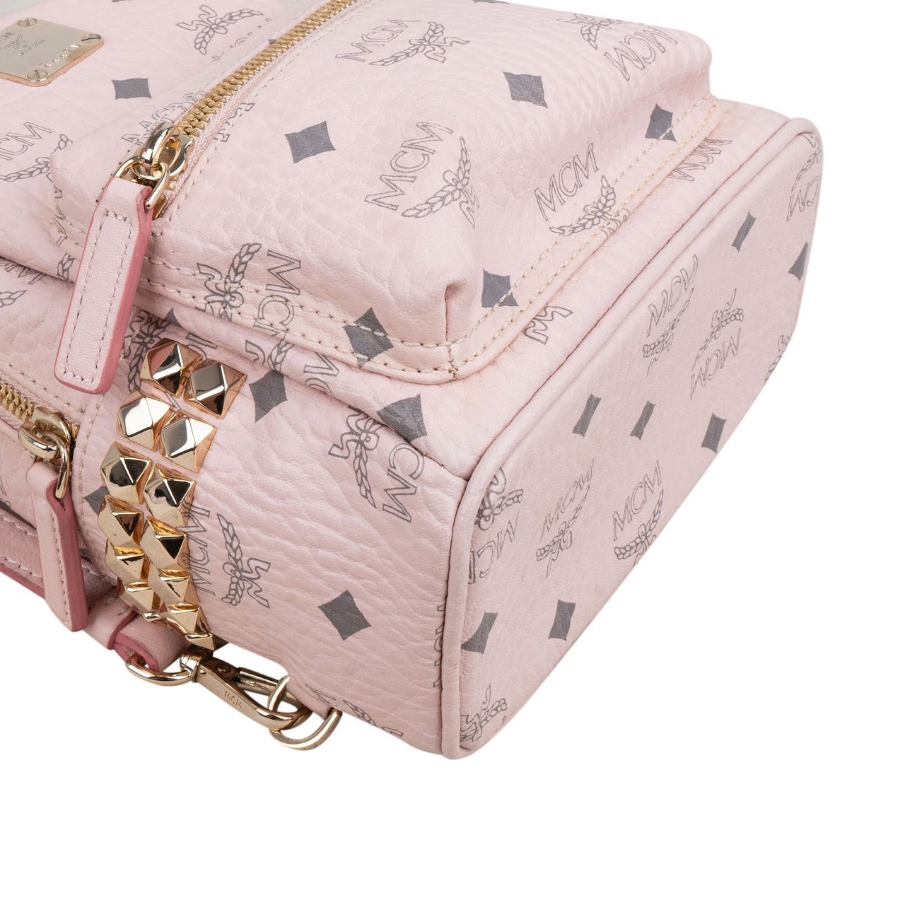 MCM Monogram Visetos Stark Bebe Mini Backpack Roze