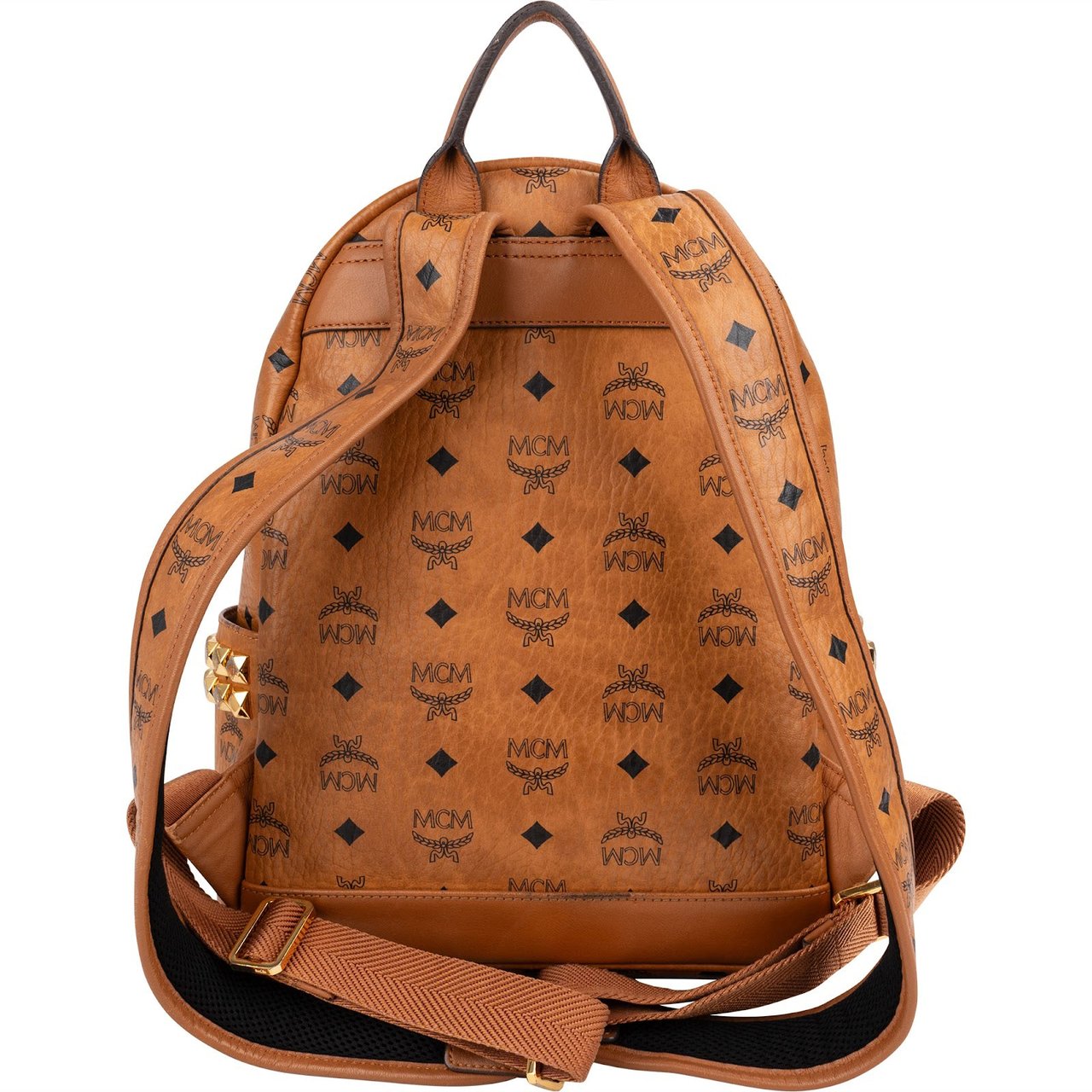 MCM Monogram Visetos Stark Side Studs Small Backpack Bruin