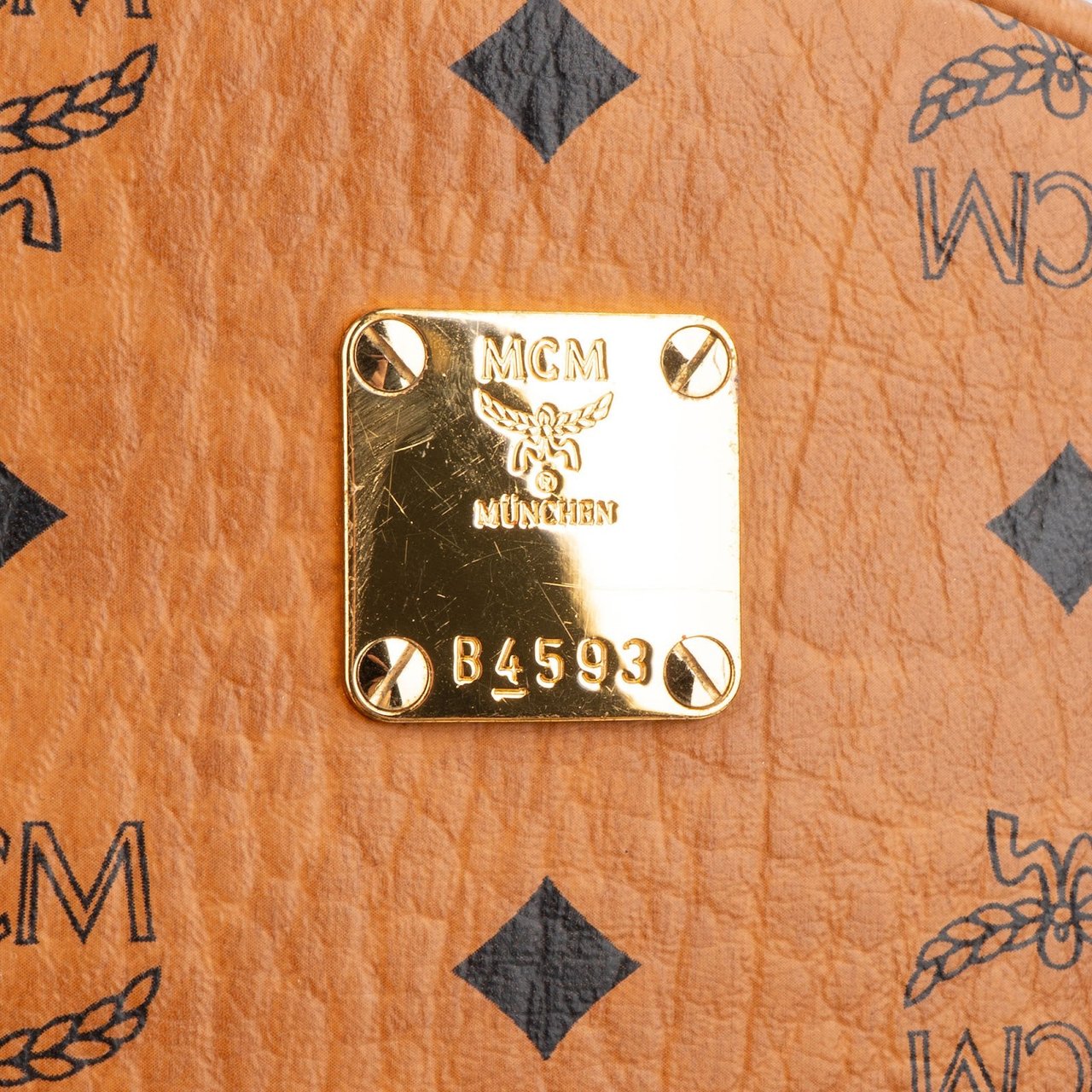 MCM Monogram Visetos Stark Side Studs Small Backpack Bruin