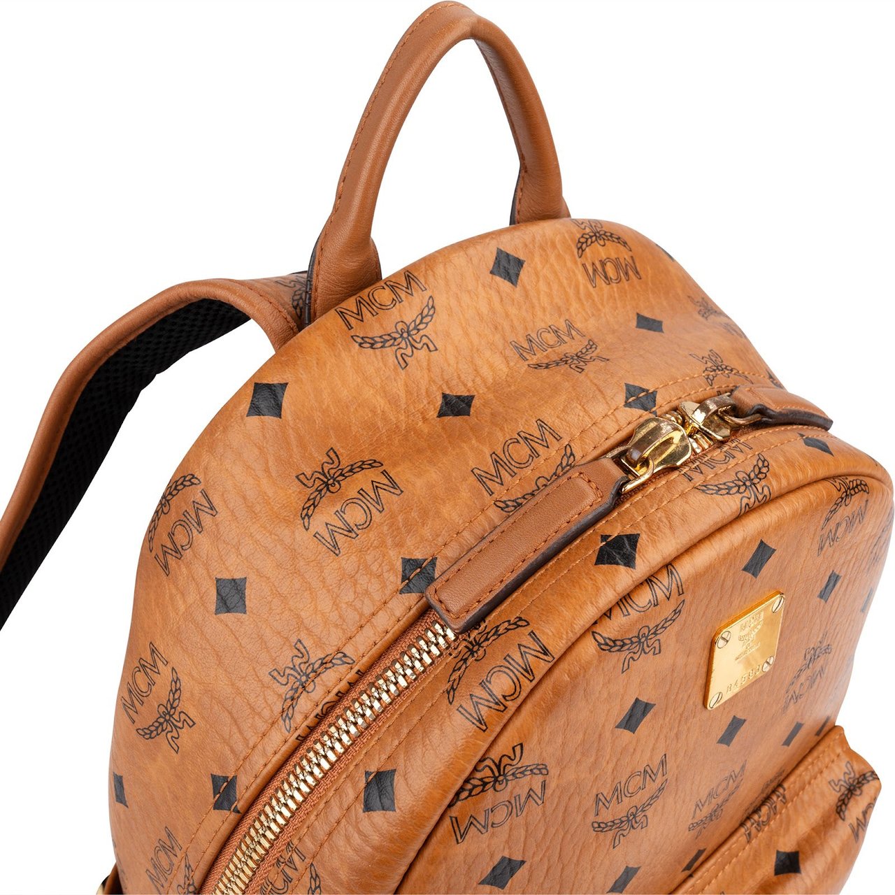 MCM Monogram Visetos Stark Side Studs Small Backpack Bruin