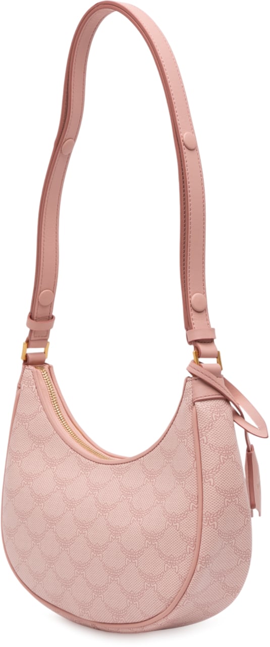 MCM Small Lauretos Coated Canvas Himmel Ascending Moon Hobo Roze