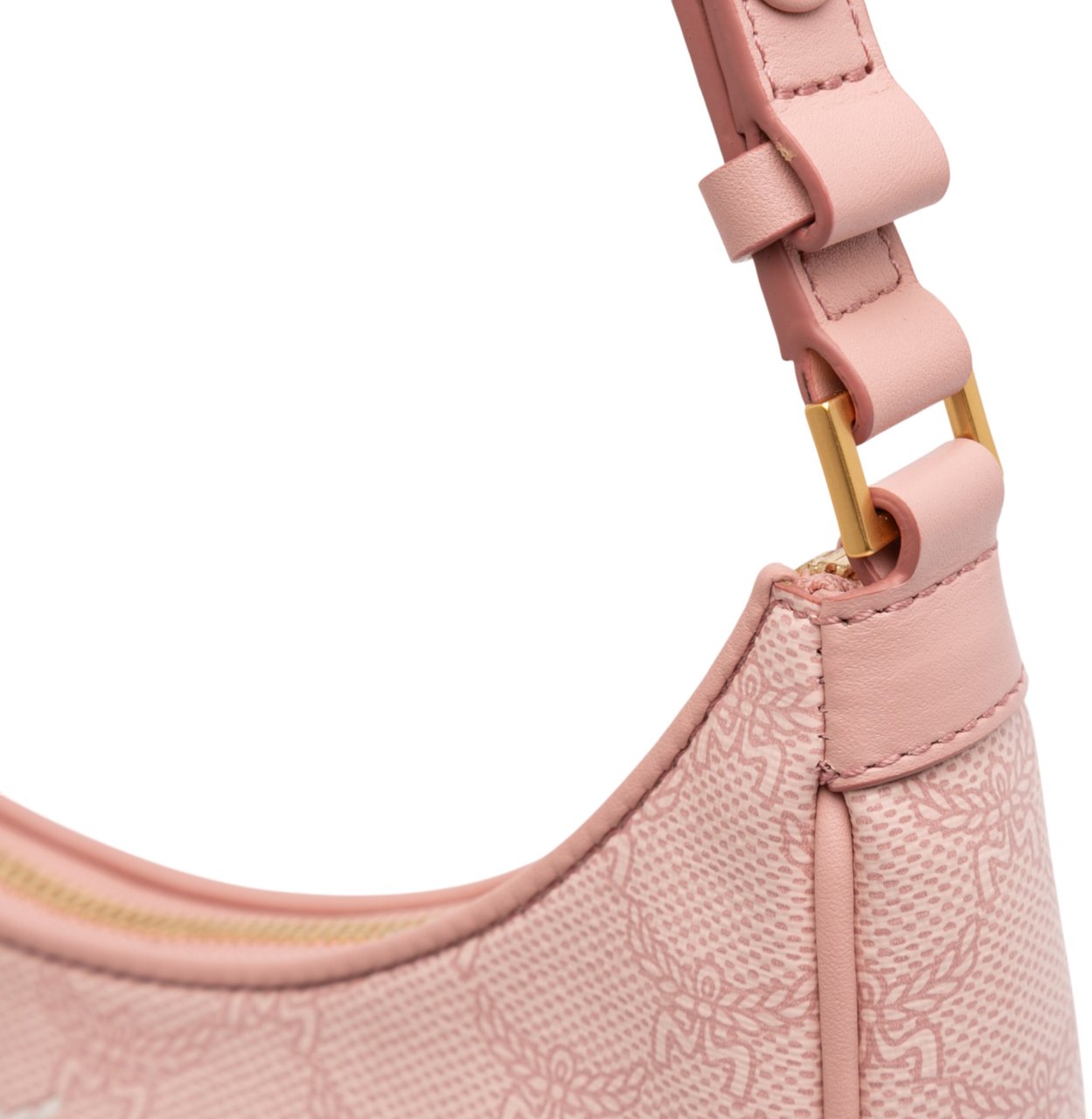 MCM Small Lauretos Coated Canvas Himmel Ascending Moon Hobo Roze