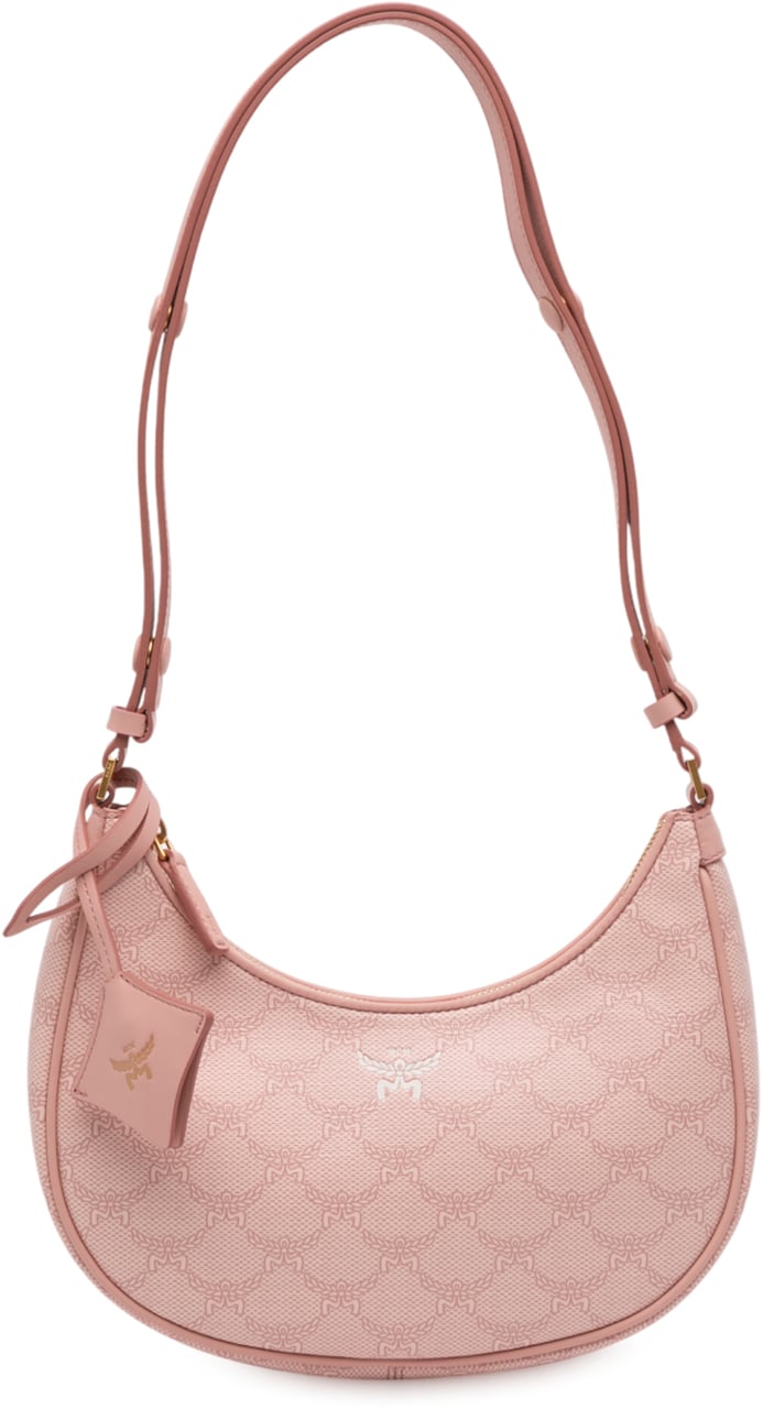 MCM Small Lauretos Coated Canvas Himmel Ascending Moon Hobo Roze