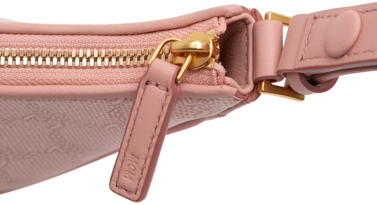 MCM Small Lauretos Coated Canvas Himmel Ascending Moon Hobo Roze