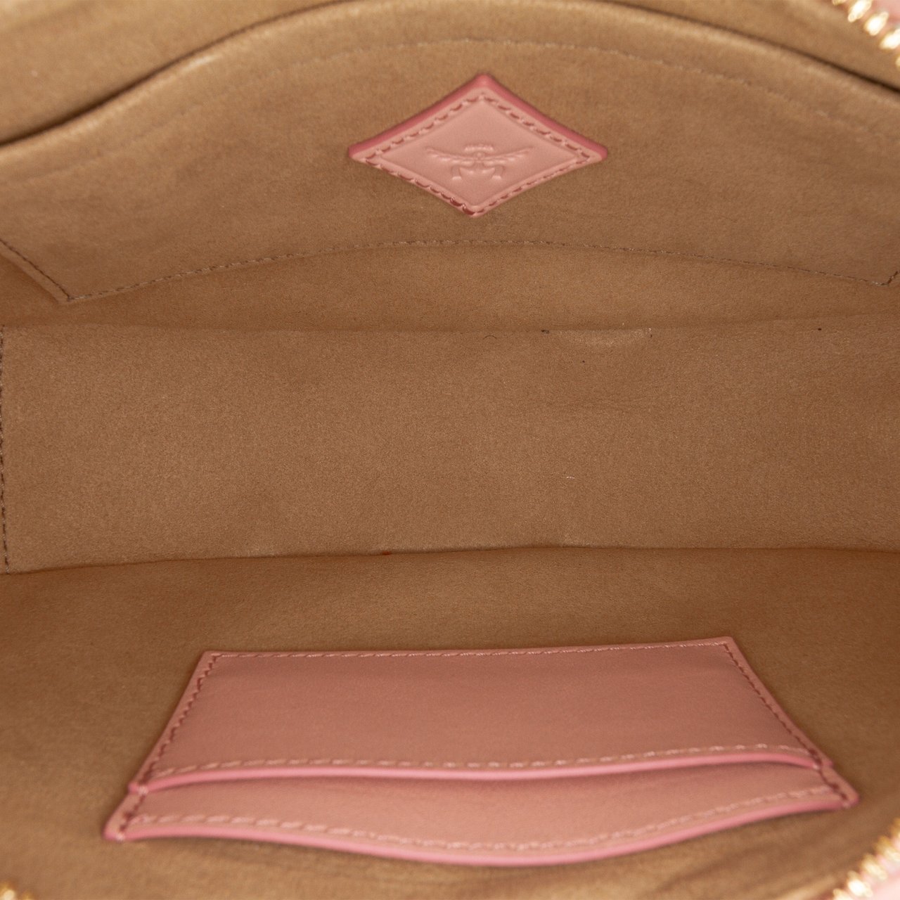 MCM Small Lauretos Coated Canvas Himmel Ascending Moon Hobo Roze