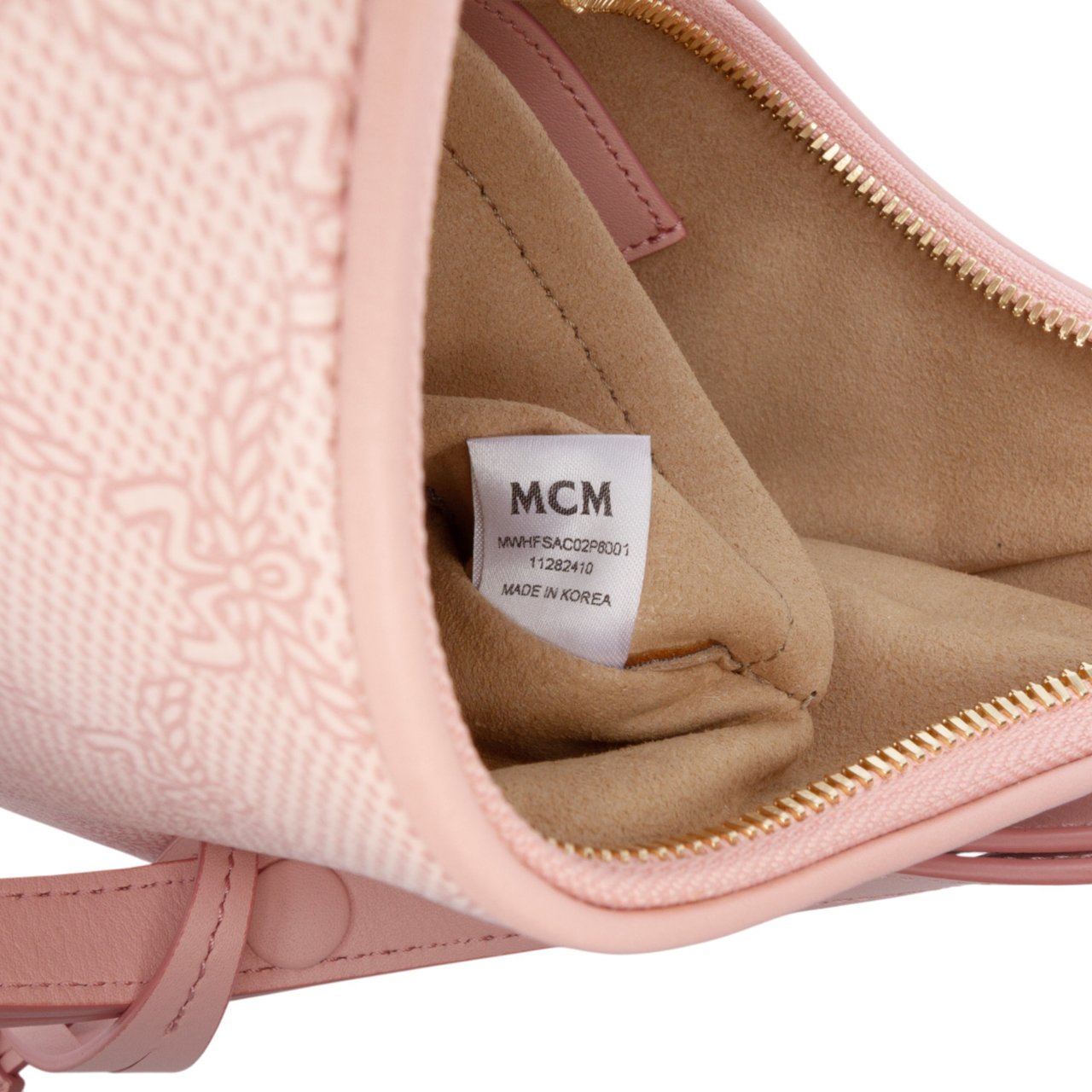 MCM Small Lauretos Coated Canvas Himmel Ascending Moon Hobo Roze