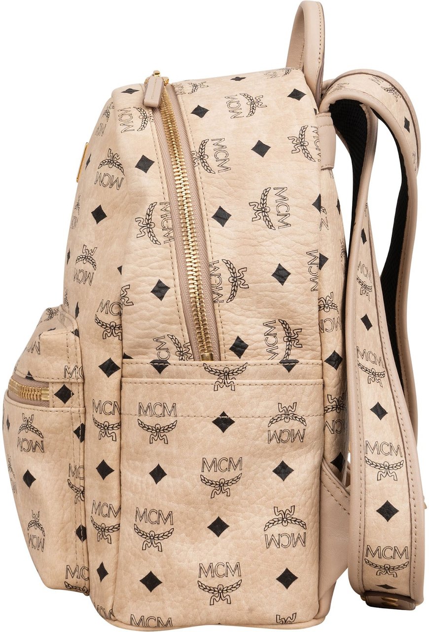 MCM Monogram Visetos Zoo Rabbit Small Stark Backpack Beige