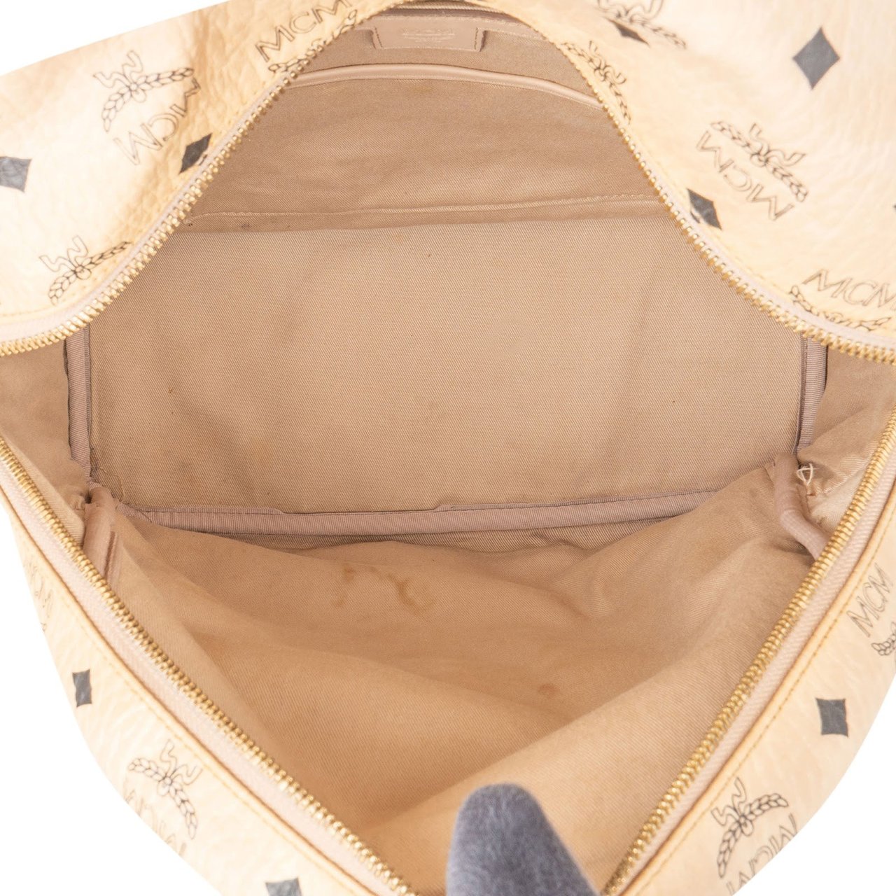 MCM Monogram Visetos Stark Backpack Beige
