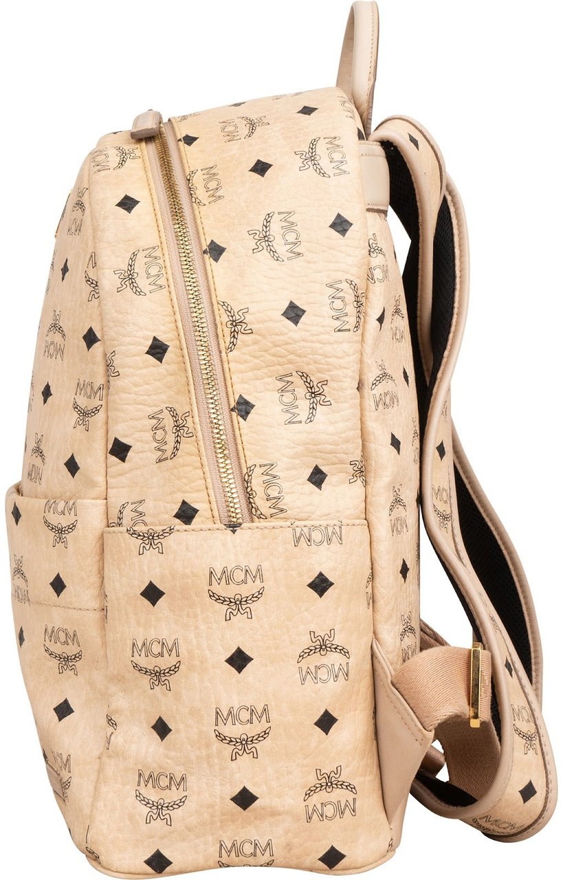 MCM Monogram Visetos Stark Backpack Beige