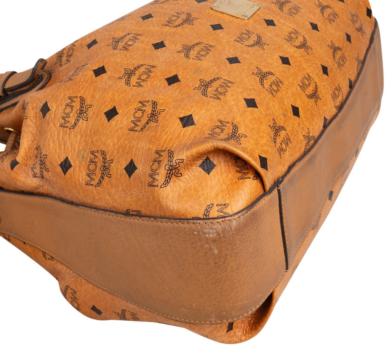 MCM Monogram Visetos Essential Drawstring Tote Handbag Bruin