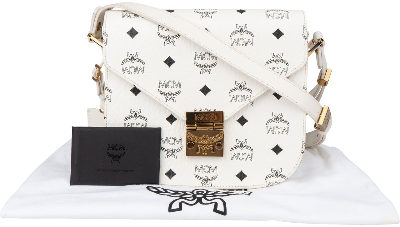 MCM MCM White Visetos Monogram Patricia Crossbody Bag Wit