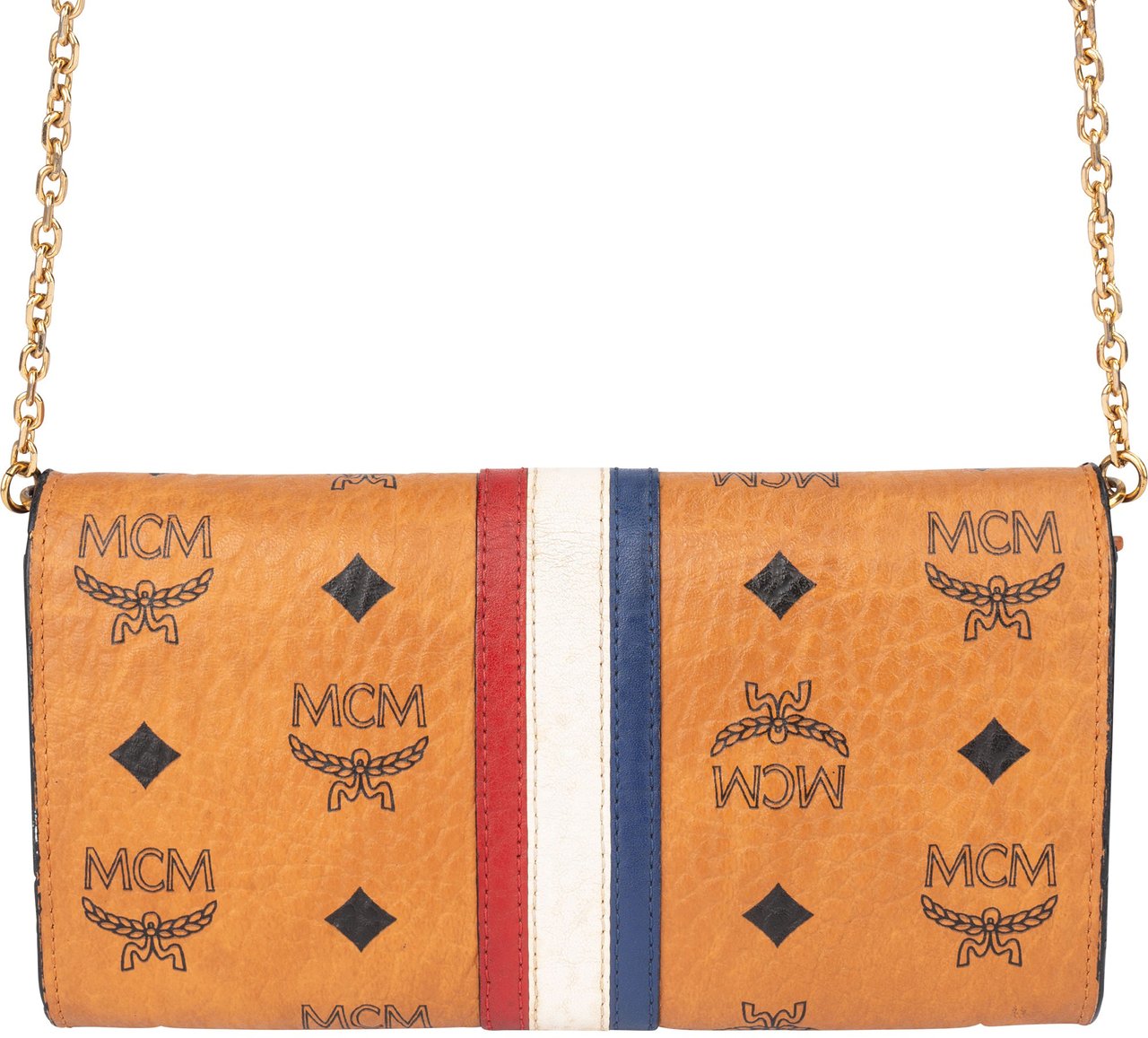 MCM MCM Visetos Union Jack Tracy Wallet On Chain Crossbody Bag Bruin