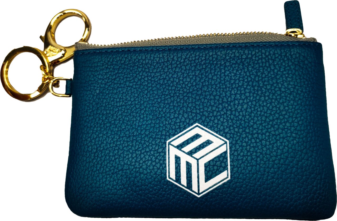 MCM Leather Visetos Coin Pouch Blauw